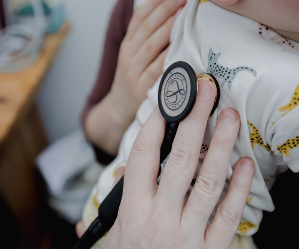 stethoscope on patient
